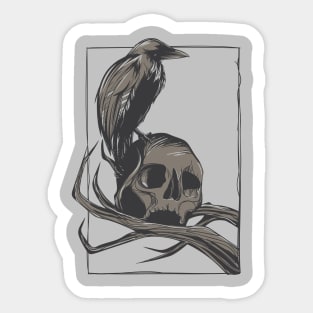 crow skul Sticker